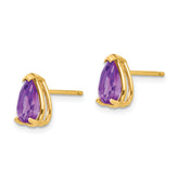 14k 8x5mm Pear Amethyst Earrings